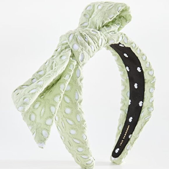 LELE SADOUGHI Sage Eyelet Holly Bow Headband